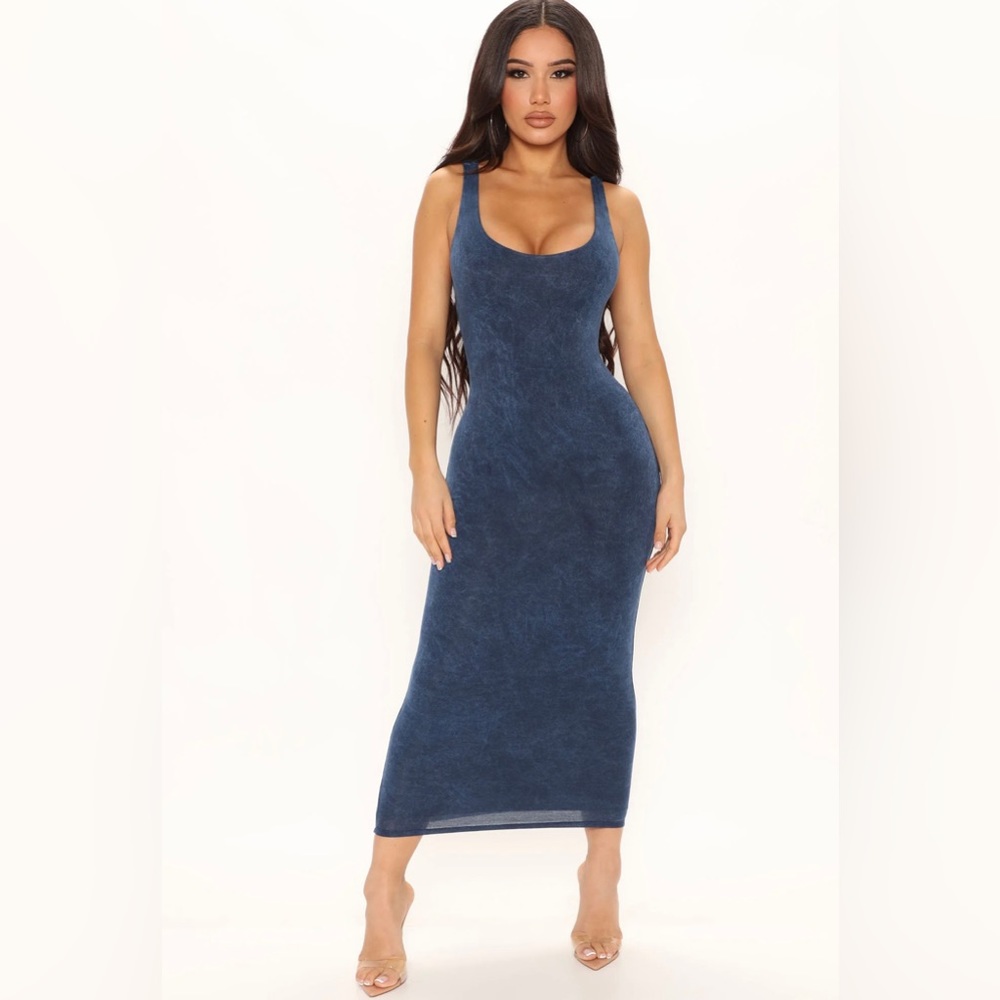 FASHION NOVA: BLUE COMBO MINERAL DRESS NWT (#2059)